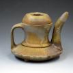 Teapot, anagama (wood) fired stoneware, 9x10x7", 2008